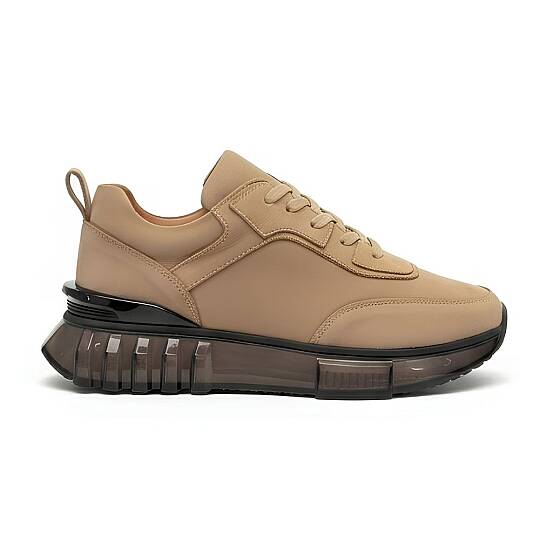 10000 Erkek Sneaker İçi Dışı Komple Hakiki Deri İthal Air Taban - Bej