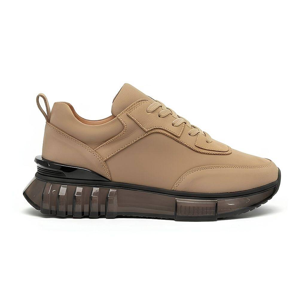 10000 Erkek Sneaker İçi Dışı Komple Hakiki Deri İthal Air Taban - Bej - 1