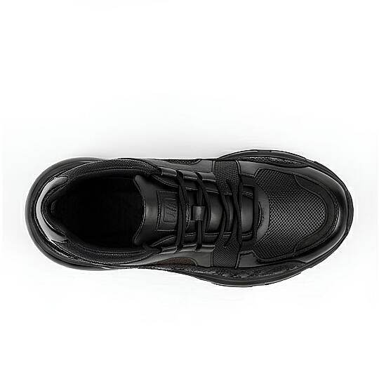 2021 Erkek Sneaker İçi Dışı Komple Hakiki Deri Hafif Taban - Siyah - 3