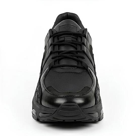 2021 Erkek Sneaker İçi Dışı Komple Hakiki Deri Hafif Taban - Siyah - 4