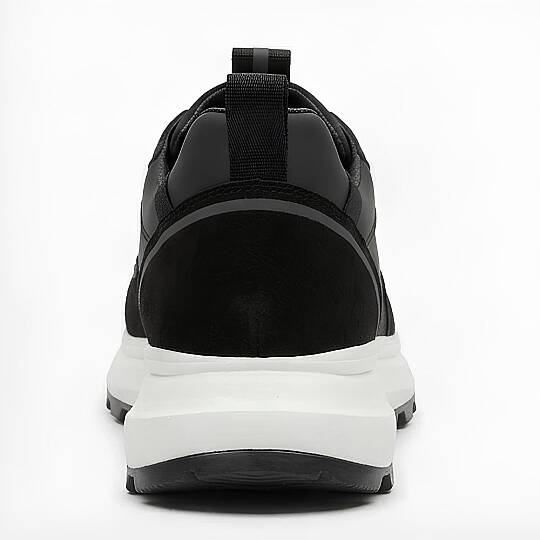 2028-1 Erkek Sneaker İçi Dışı Komple Hakiki Deri Süet Detaylı EVA Taban - Siyah - 4